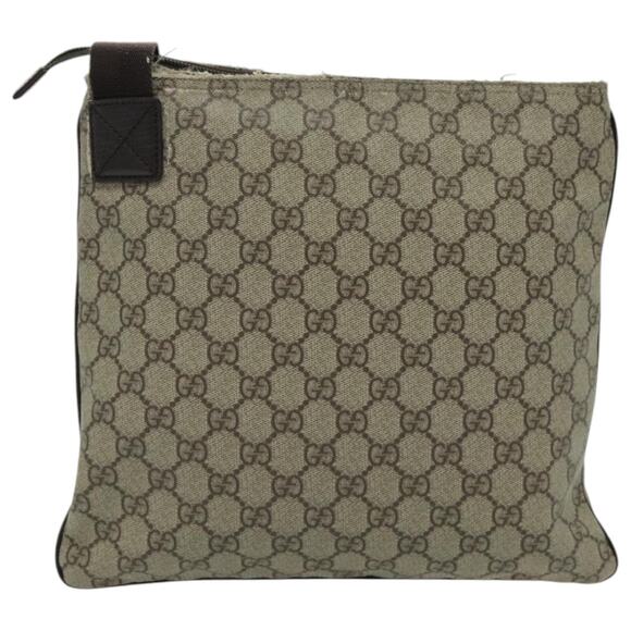 GUCCI GG Supreme Shoulder Bag Pvc Leather Beige Brown Silver - Picture 3 of 16